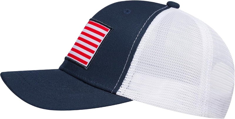 AURR American Flag Trucker Hat, Patriotic Baseball Cap for Men & Women, Breathable Mesh Adjustable Snapback, USA Flag Patch - Image 3